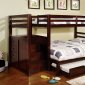 CM-BK966F Pine Ridge Twin/Full Bunk Bed in Dark Walnut w/Options