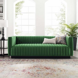 Conjure Sofa in Emerald Velvet Fabric by Modway w/Options