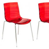 Astor Set of 4 Dining Chairs AC20TR in Red by LeisureMod