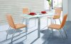 Silver Modern Dinette with Extendable Frosted Glass Top