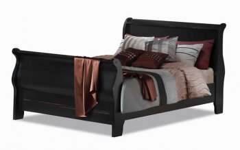 Antique Distressed Ebony Finish Modern Sleigh Bed [LSB-Ravello]