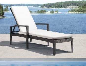 Black & White Modern Outdoor Bathing Lounge Chair [ZOUT-Phuket-701137]