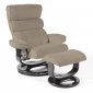 Camel Padded Suede Modern Recliner Chair w/Ottoman