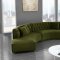 Kenzi Sectional Sofa 641 in Olive Velvet Fabric by Meridian