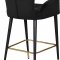 Luxe Counter Stool 792 Set of 2 Black Velvet Fabric by Meridian