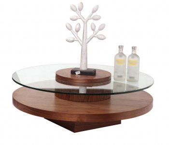 Revere Circle Coffee Table by Beverly Hills in Walnut [BHCT-Revere Circle]