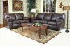 Mahogany Leather-Look Fabric Modern Sofa & Loveseat Set w/Option