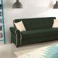 Irem Sofa Bed in Green Microfiber by Rain w/Optional Items