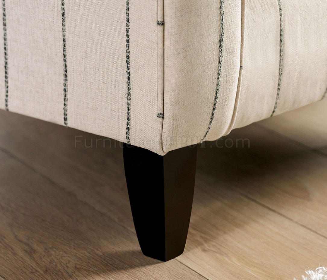 beige striped accent chair