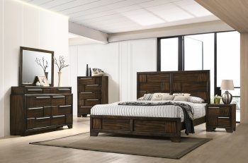 Haley Bedroom Set 5Pc in Brown by Global w/Options [GFBS-Haley Brown]