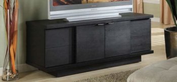 Classic Black Finish Modern TV Stand W/Sliding Doors [CRTV-413-700641]