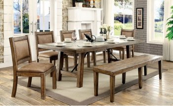 Colette CM3562T/CM3829RA Dining Table in Rustic Oak w/Options [FADS-CM3562T/CM3829RA-Colette]