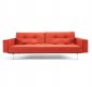 Splitback Sofa Bed w/Arms & Steel Legs in Orange by Innovation