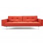 Splitback Sofa Bed w/Arms & Steel Legs in Orange by Innovation