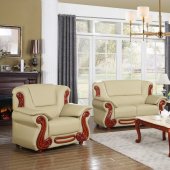 Bella 632 Sofa in Khaki Bonded Leather w/Optional Items