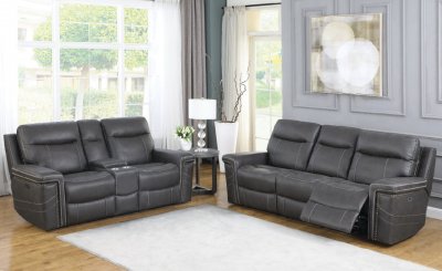 Wixom Power Sofa 603514PP in Charcoal by Coaster w/Options