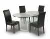 Clear Glass Oval Top Modern Dining Table w/Optional Chairs