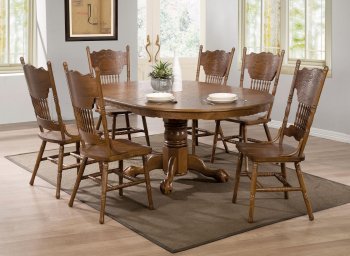 Brooks Dining Table 104270 by Coaster in Oak w/Options [CRDS-104270 Brooks]