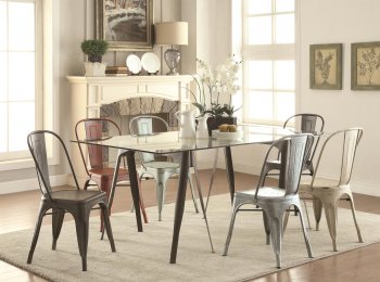 105611 Bellevue 5Pc Dining Set by Coaster w/Metal Legs & Chairs [CRDS-105611 Bellevue]