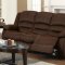 Bailey Motion Sofa 51030 in Chocolate Velvet by Acme w/Options