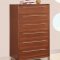 5 Piece Walnut Finish Contemporary Bedroom Set