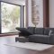 Mocca Sectional Sofa in Selma Gray Fabric by Bellona