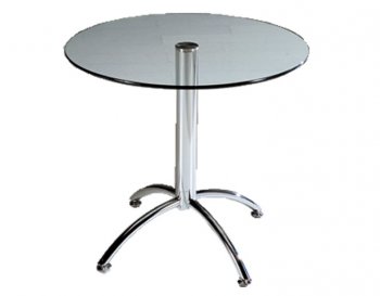 Clear Glass Top & Metal Base Modern Round Bistro Table [GRDS-KB-CS021]