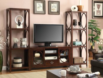 Melville CM5051 56"TV Console & 2 Pier Cabinet 3Pc Set in Cherry [FATV-CM5051-Melville]