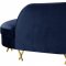 Serpentine Sectional Sofa 671 in Navy Velvet Fabric by Meridian