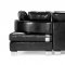 Modern Black Bycast Leather Sectional Sofa W/Button-Tufted Seats