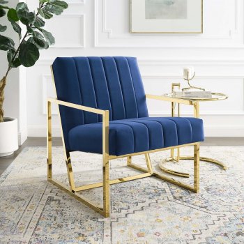 Inspire Accent Chair in Navy Velvet by Modway [MWAC-3914 Inspire Navy]