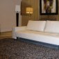 Ivory or Black Faux Leather Modern Convertible Sofa Bed