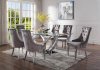 Finley Dining Table 68260 Clear Glass Top by Acme w/Options