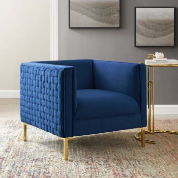 Resonate Accent Chair in Navy Velvet by Modway [MWAC-3916 Resonate Navy]