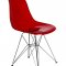 Cresco Set of 4 Dining Chairs CR19TR in Red by LeisureMod