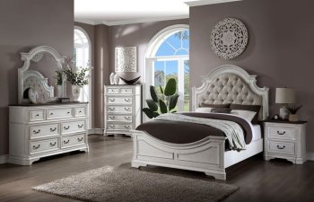 Florian Bedroom 28720Q in Antique White by Acme w/Options [AMBS-28720Q Florian]