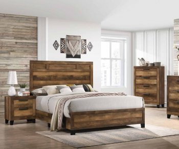 Morales Bedroom Set 5Pc 28600 in Rustic Oak by Acme w/Options [AMBS-28600 Morales]