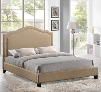 Charlotte Bed in Beige Fabric by Modway [MWB-Charlotte Beige]