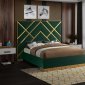 Vector Bed in Green Velvet Fabric by Meridian w/Options