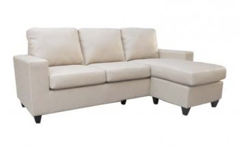 Cream Bonded Leather Modern Elegant Sectional Sofa [LSSS-Hawthorne]