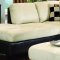 Beige Microfiber Contemporary Sectional Sofa W/Dark Vinyl Base