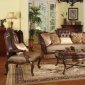 Valerie Traditional Sofa in Leather & Fabric w/Optional Items