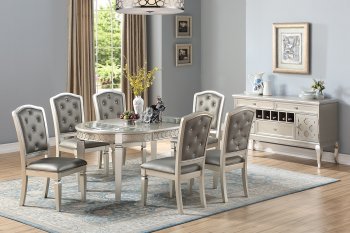 F2473 7Pc Dining Set in Champagne by Poundex w/Options [PXDS-F2473-F1763]