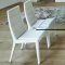 White Ultra Modern Dining Table w/Two Pedestal Legs & Glass Top