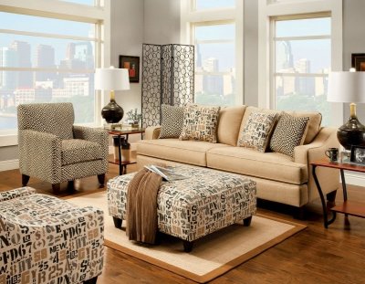 Gillespie SM8420 Sofa in Tan Fabric w/Options