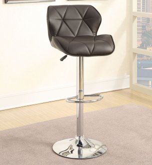 F1587 Set of 2 Bar Stools in Dark Brown Leatherette by Poundex