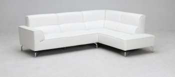 White Leather Modern Sectional Sofa w/Steel Legs [VGSS-K-1278-White]