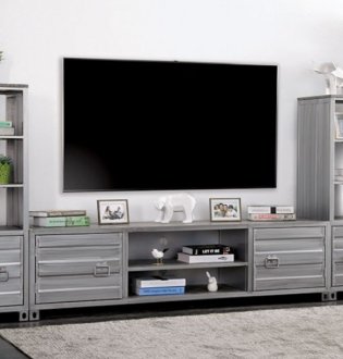 McCredmond TV Console CM5458-TV in Brushed Silver w/Options