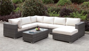 Somani CM-OS2128-5 Outdoor Sectional Sofa & Coffee Table Set [FAOUT-CM-OS2128-5-Somani]