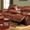 Brown Bonded Leather Contemporary Reclining Livng Room Sofa